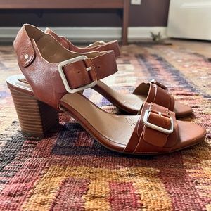 Clarks Cognac Leather Sandals